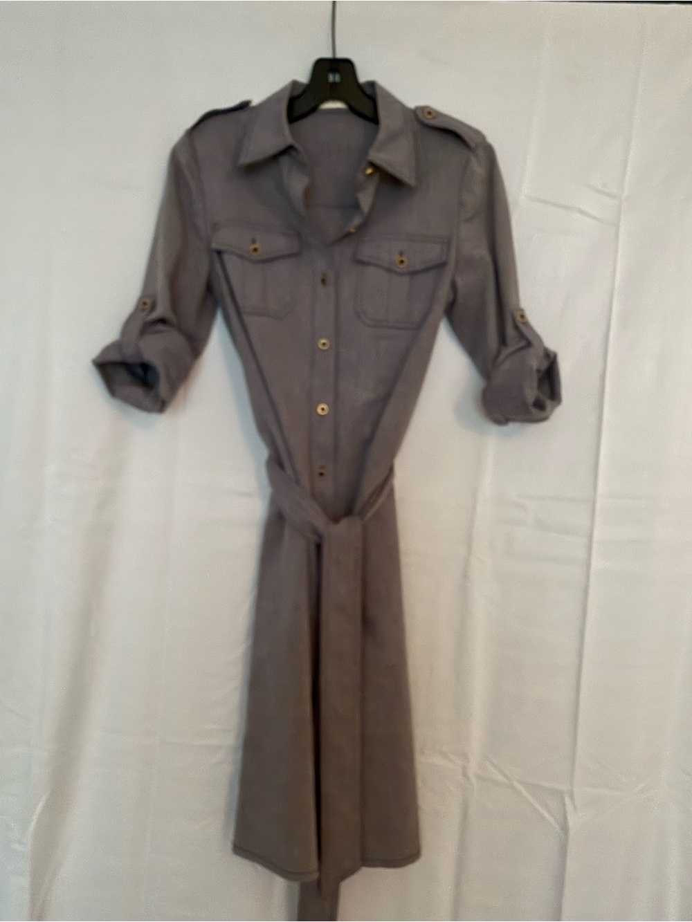 Tory Burch Gray Midi Shirt Dress